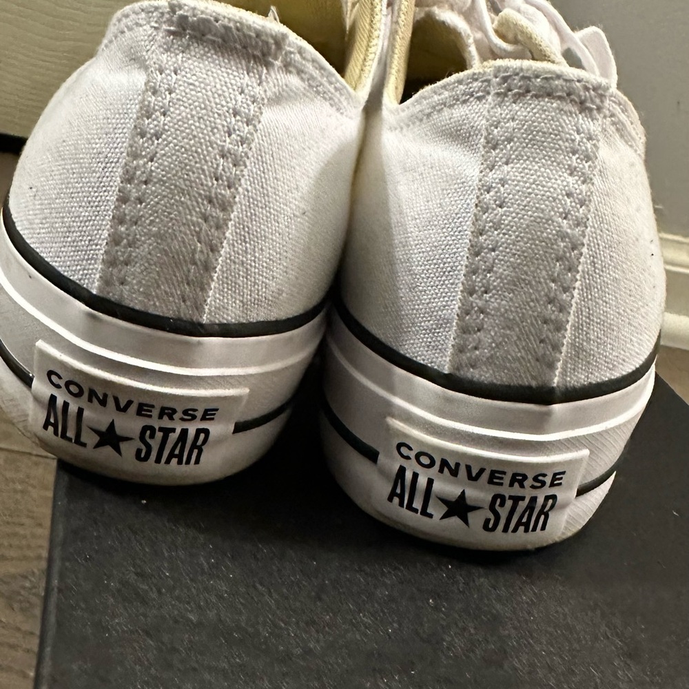 Converse All Star White Platform Canvas Shoes - Picture 2 of 6